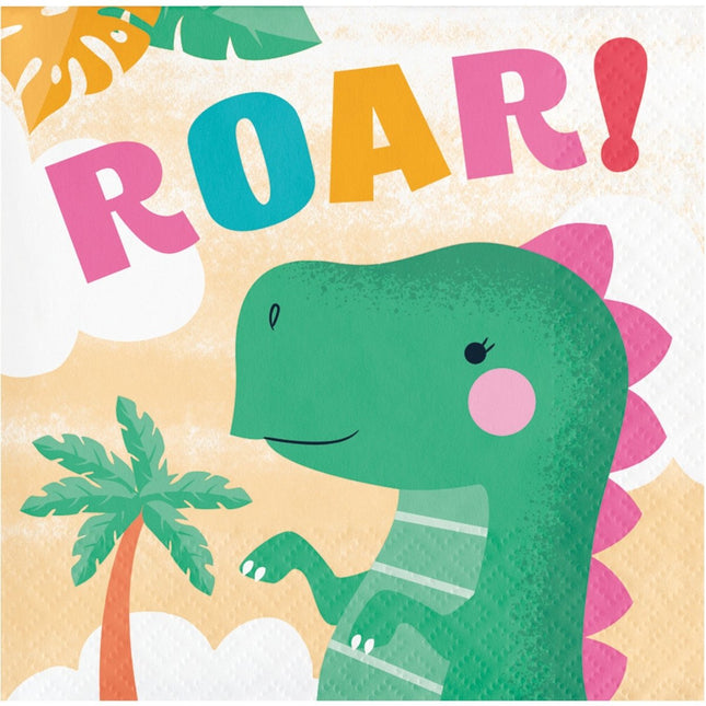 Dino Servetten Roar! 15cm 16st van Creative Converting koop je bij Partywinkel