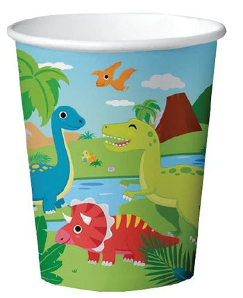 Dinosaurus Bekers 210ml 8st van WeFiesta koop je bij Partywinkel