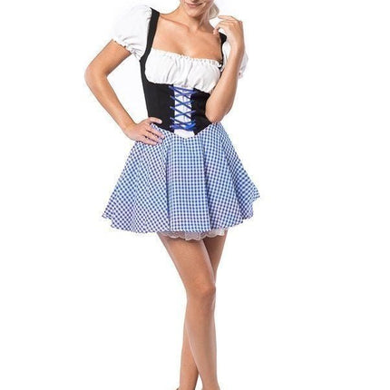 Dirndl Jurk Oktoberfest Geruit Blauw van PartyXclusive koop je bij Partywinkel