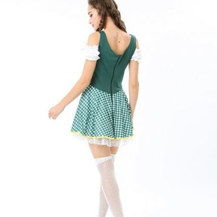 Dirndl Jurk Oktoberfest Geruit Groen van PartyXclusive koop je bij Partywinkel