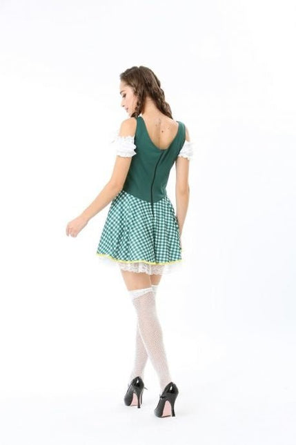 Dirndl Jurk Oktoberfest Geruit Groen van PartyXclusive koop je bij Partywinkel