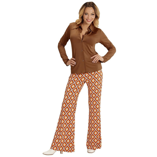 Disco 70S Blouse Bruin Dames van Widmann koop je bij Partywinkel