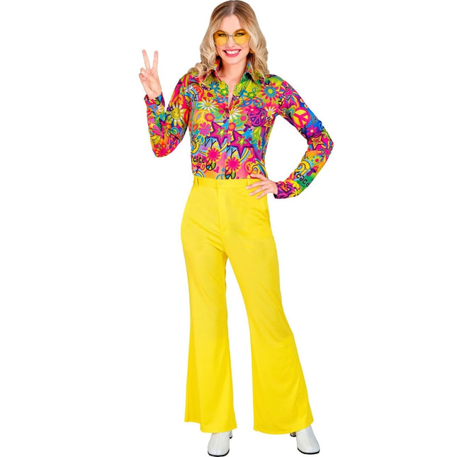 Disco 70S Broek Geel Dames van Widmann koop je bij Partywinkel