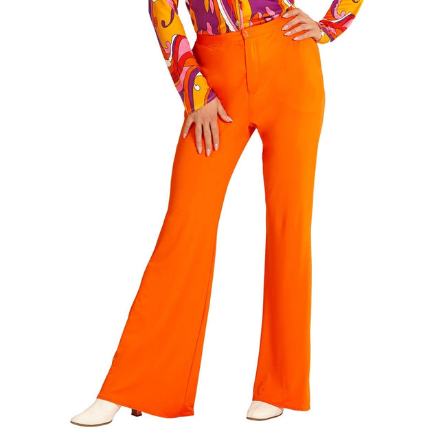 Disco 70S Broek Oranje Dames van Widmann koop je bij Partywinkel