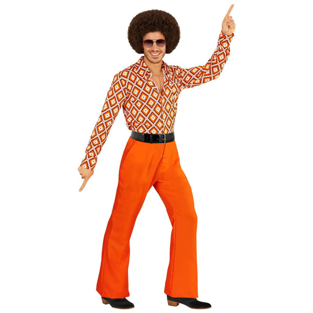 Disco 70S Broek Oranje Heren van Widmann koop je bij Partywinkel