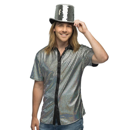 Disco 70S Hoed Zilver Discobal Look van Boland koop je bij Partywinkel