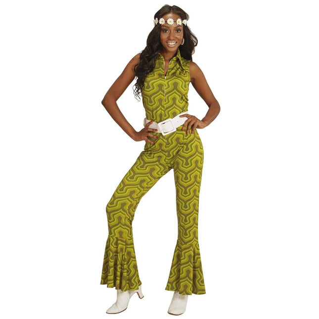 Disco 70S Jumpsuit Groen Dames van Widmann koop je bij Partywinkel