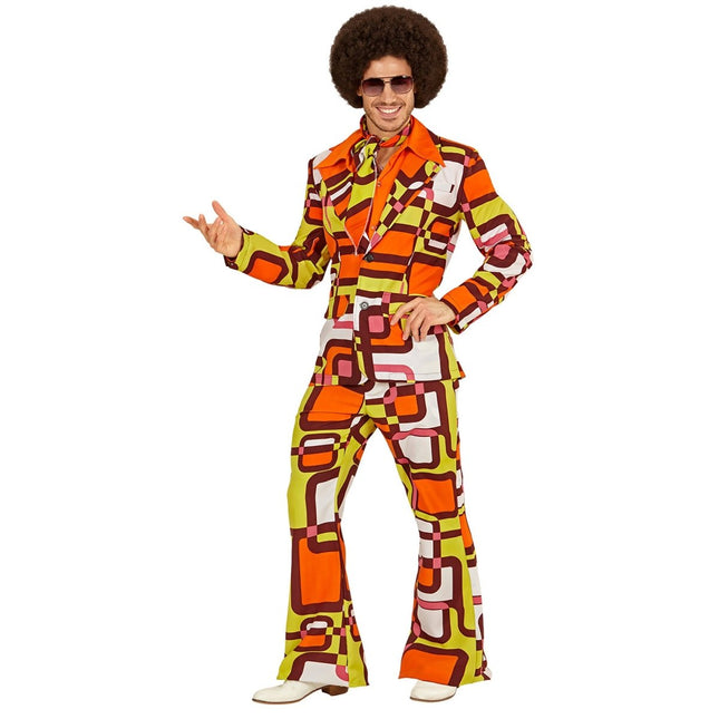 Disco 70S Kostuum Oranje Heren van Widmann koop je bij Partywinkel