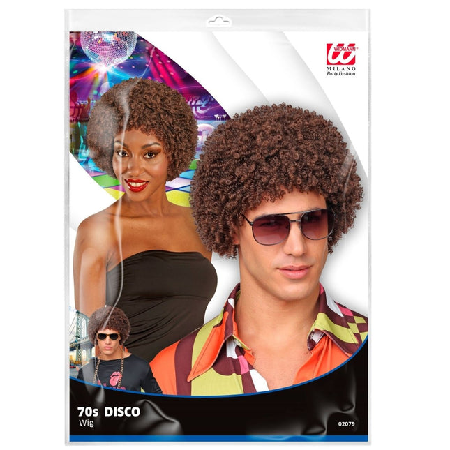 Disco 70S Pruik Bruin van Widmann koop je bij Partywinkel