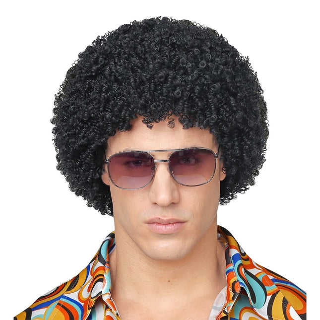 Disco 70S Pruik Zwart van Widmann koop je bij Partywinkel