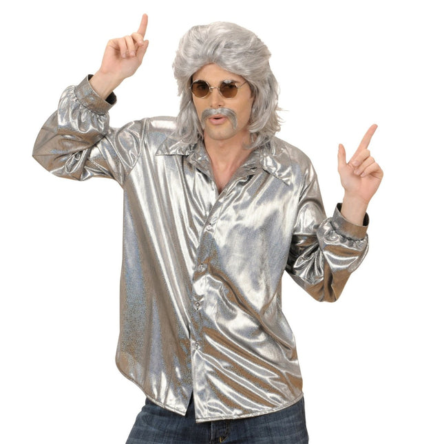 Disco 70S Shirt Zilver Heren van Widmann koop je bij Partywinkel