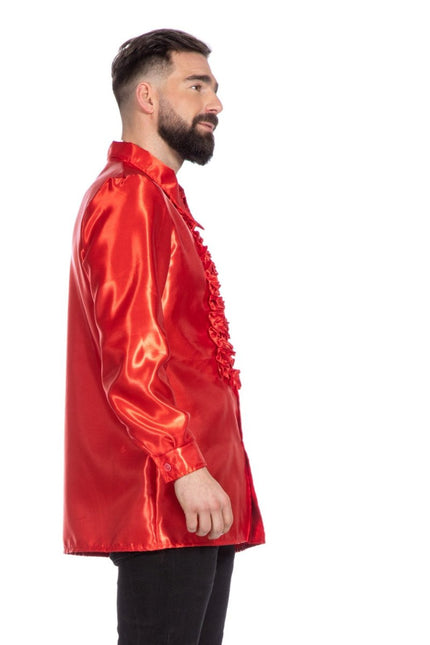 Disco Blouse Ruches Rood van Wilbers & Wilbers koop je bij Partywinkel