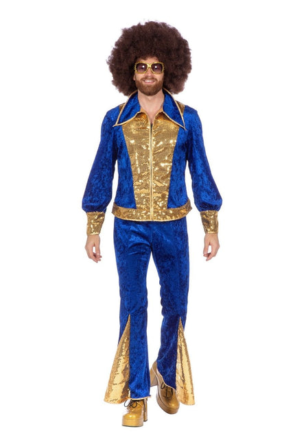 Disco Pak Blauw Goud Heren Glitter 2 delig van Wilbers & Wilbers koop je bij Partywinkel