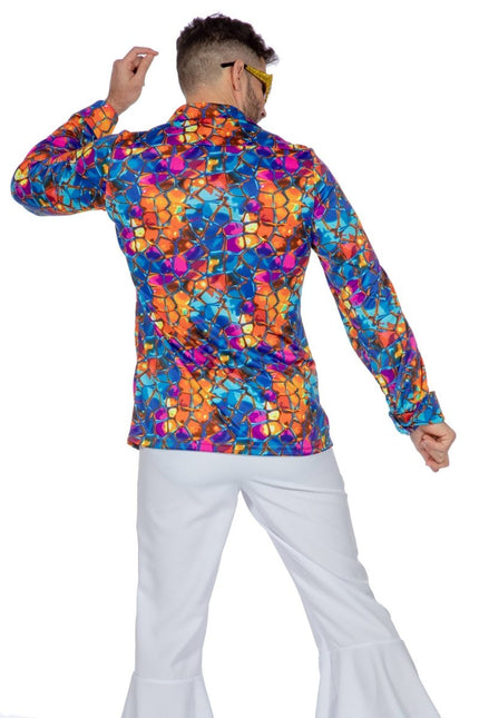 Disco Shirt Jaren 70 Gekleurd van Wilbers & Wilbers koop je bij Partywinkel