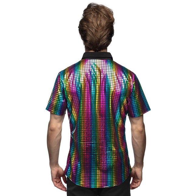 Disco Shirt Metallic Gekleurd van Boland koop je bij Partywinkel