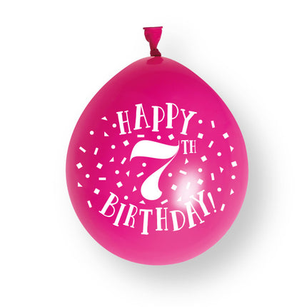 10 kpl Hyvää 7. syntymäpäivää 23cm lateksi ilmapallot