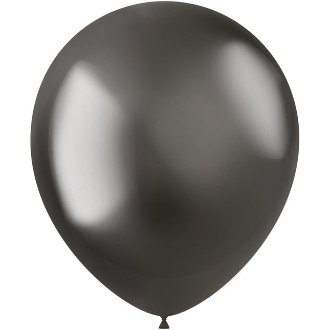Donker Grijse Ballonnen Chroom 33cm 50st van Folat koop je bij Partywinkel