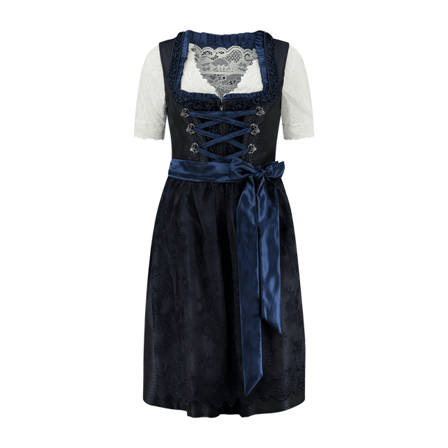 Donkerblauwe Dirndl Jurk Oktoberfest Dames 2 Delig van Haus Huberts koop je bij Partywinkel