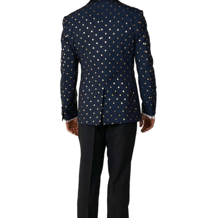 Donkerblauwe Goud Stip Smoking Heren OppoSuits van OppoSuits koop je bij Partywinkel