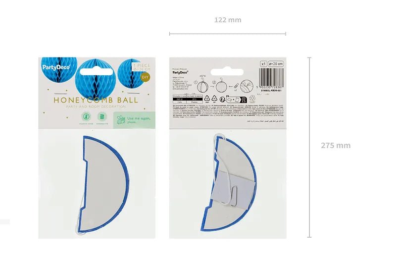 Donkerblauwe Honeycomb 20cm van Partydeco koop je bij Partywinkel