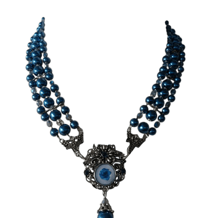 Donkerblauwe Ketting Edelsteen van Haus Huberts koop je bij Partywinkel