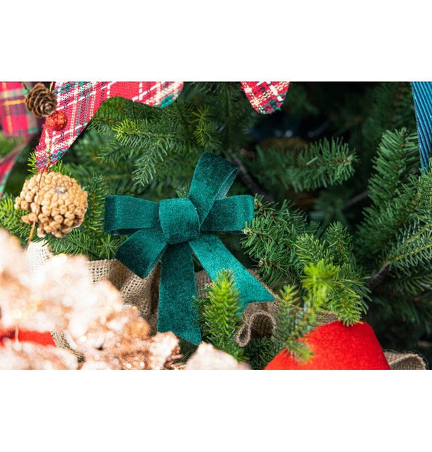 Donkergroene Strik Velvet 12,7cm 3st van CHAKS koop je bij Partywinkel