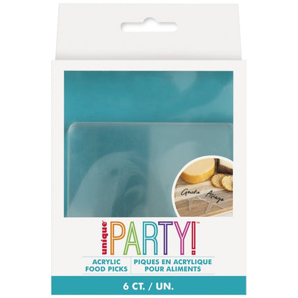 Doorzichtige Etiketten 6st van Unique koop je bij Partywinkel