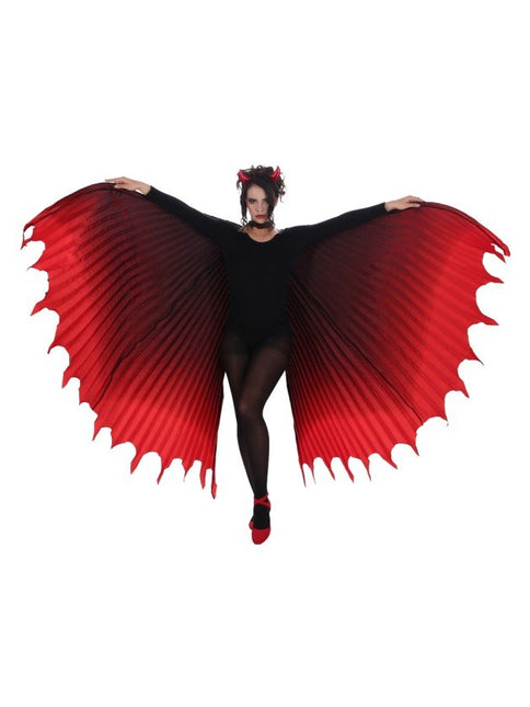 Duivel Vleugelcape Rood Zwart van CHAKS koop je bij Partywinkel