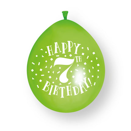 10 kpl Hyvää 7. syntymäpäivää 23cm lateksi ilmapallot