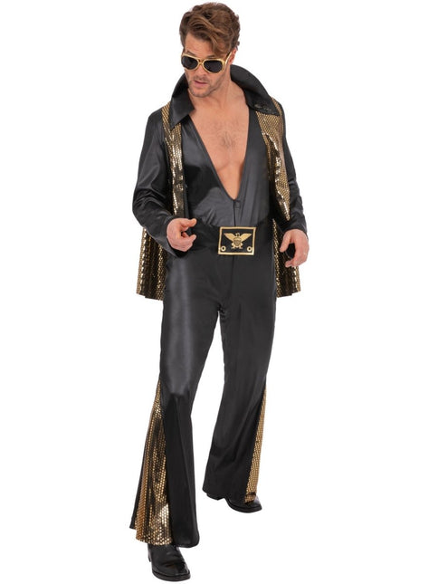 Elvis Black Jumpsuit Heren van Smiffys koop je bij Partywinkel