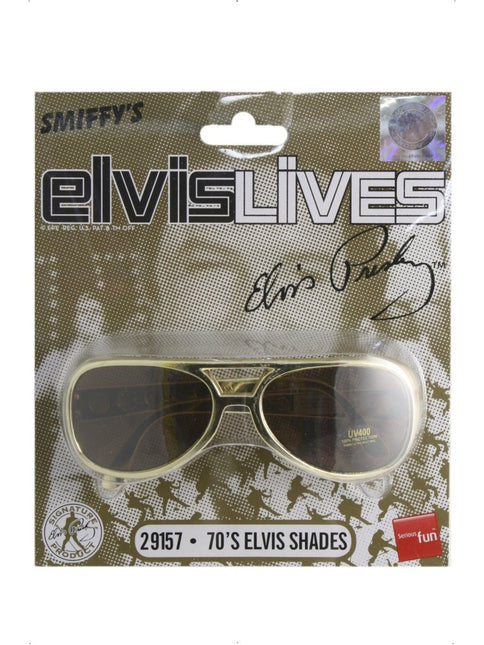 Elvis Zonnebril, Goud van Smiffys koop je bij Partywinkel