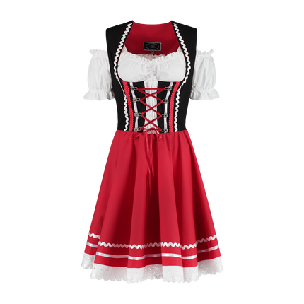 Oktoberfest Dirndl Mekko Oktoberfest Punainen Valkoinen Hyvät 2 kappaletta