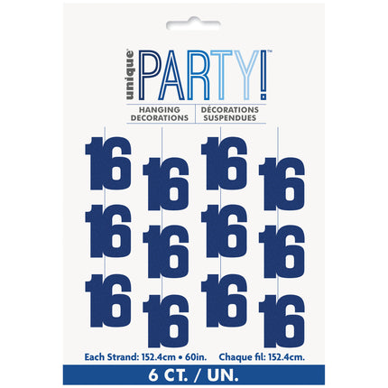 16 vuotta roikkuu koristelu sininen 1.52m