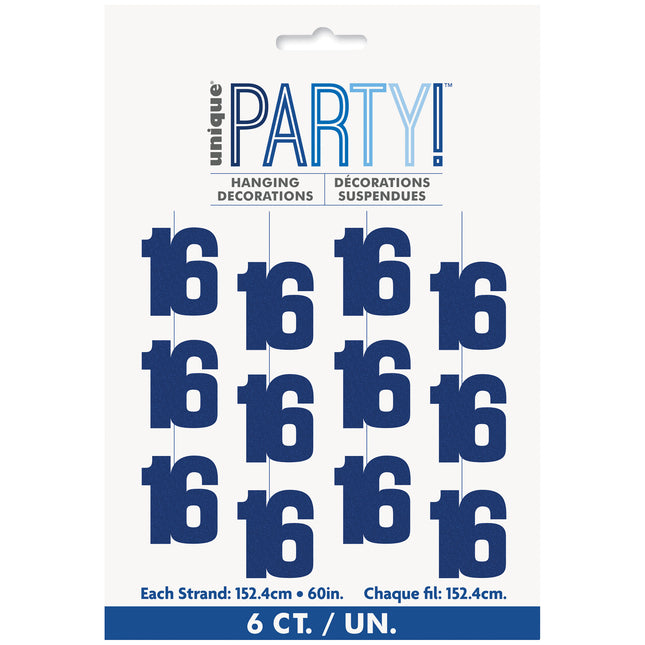 16 vuotta roikkuu koristelu sininen 1.52m