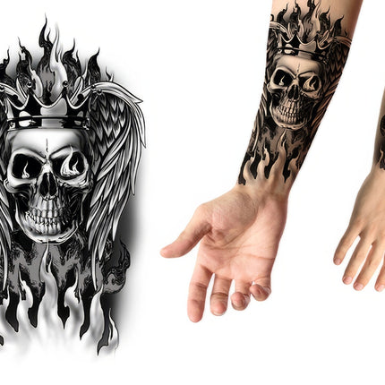 Väärennetty tatuointi kallo 30cm