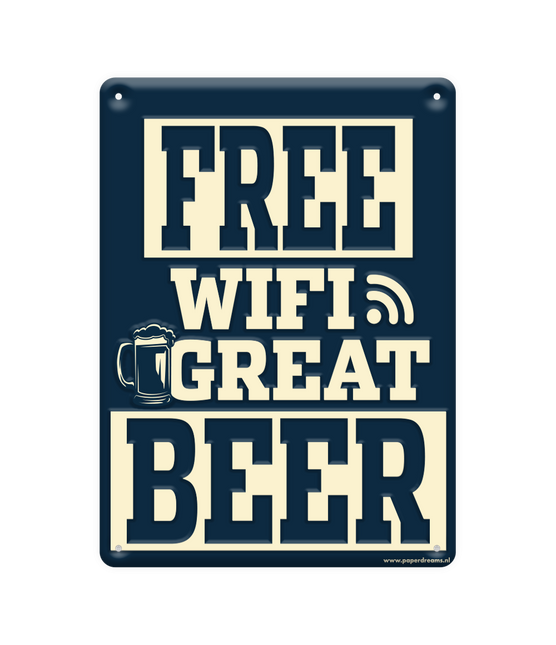 Metallinen merkki Free Wifi