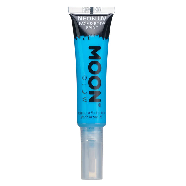 Moon Glow Neon UV kasvomaali siveltimellä Intense Blue 15ml 15ml