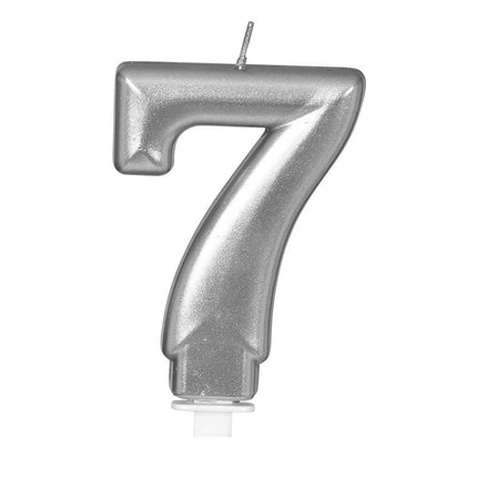 Hopeinen kynttilä 7 vuotta Metallinen 8cm