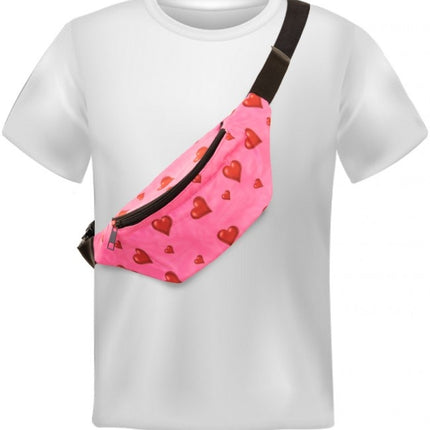 Hip laukku vaaleanpunainen sydämet