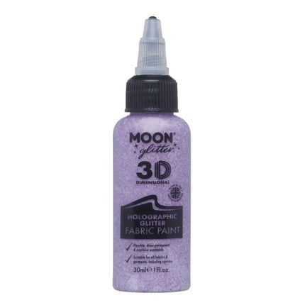 Moon Glitter holografinen glitteri kangasmaali violetti 30ml