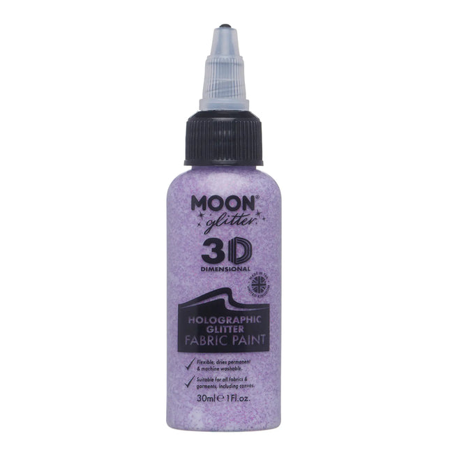 Moon Glitter holografinen glitteri kangasmaali violetti 30ml
