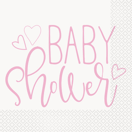 Baby Shower lautasliinat vaaleanpunainen 16kpl