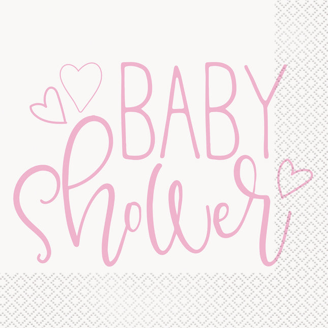 Baby Shower lautasliinat vaaleanpunainen 16kpl