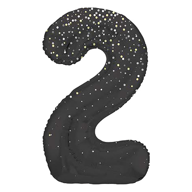 2 vuoden kuva ilmapallo mustat pisteet 86cm