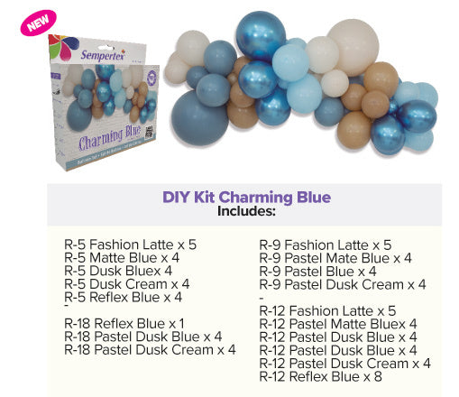 Ilmapallot DIY ilmapallosarja Charming Blue
