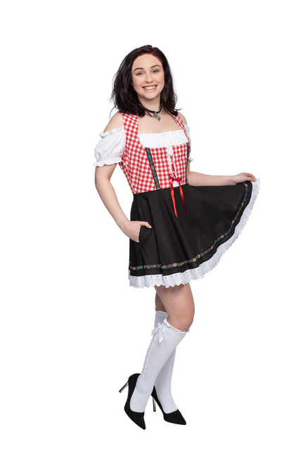 Oktoberfest Dirndl Mekko Oktoberfest Punainen Valkoinen Musta Hyvät naiset