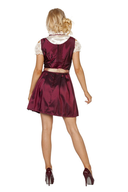 Bordeaux punainen Dirndl mekko Oktoberfest Ladies