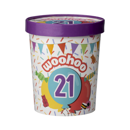 Värillinen karkkitarjotin 21 vuotta 12cm