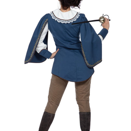 Muskettisoturin puku Ruskea Sininen Ladies