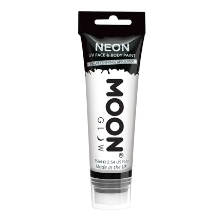Moon Glow Neon UV kasvomaali sieniannostelijalla Valkoinen 75ml